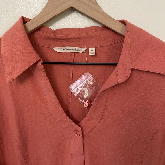 Soft Surroundings Button Front 3/4 Sleeve Dress - Picture 6 of 9